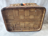 Wicker Sewing Box with Pin Cushion Lid
