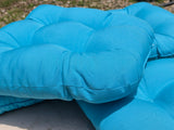 Set of Four Teal Seat Cushions