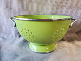 Green Enameled Colander