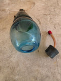 Blue and Green Hand Blown Glass Hummingbird Feeder w/Stopper