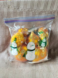 Lot of Hand Blown Orange Toned Glass Ornaments