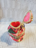 2 Tiered Heart Shaped Holiday Trinket Box