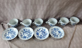 10 Piece Blue Danube Teacup and Saucer Set