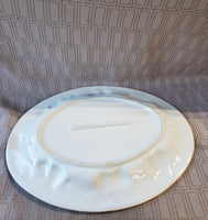 White Embossed Fruit Ceramic Serving Platter