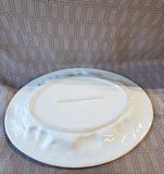 White Embossed Fruit Ceramic Serving Platter