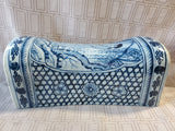 Asian Inspired Blue and White Porcelain Pillow