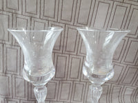Pair of Royal Doulton "Oxford" Crystal Stemmed Candlestick Holders