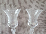 Pair of Royal Doulton "Oxford" Crystal Stemmed Candlestick Holders