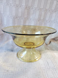 Amber Glass Pedestal Centerpiece Bowl
