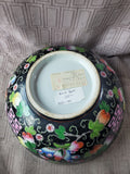 Asian Inspired Black Floral Decorative Bowl