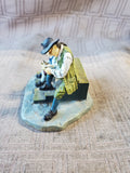 Lang & Wise 1997 Colonial Williamsburg Man and Boy Wittling Figurine