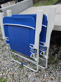 Pair of Blue Folding Outdoor Chairs (two sets available, priced separately)