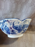 Blue and White Asian Inspired Lotus Bowl