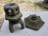 2-Piece Cement Pagoda Yard Statue