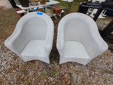 Lloyd Loom White Wicker Chair Pair