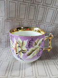 Purple Floral Teacup and Saucer Set