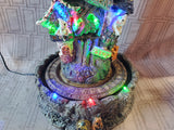 LED Village "House with Pumpkin Train" Lighted Figurine WORKS (B)
