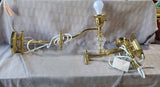 Pair of Brass Swing Arm Wall Lamps WORKS