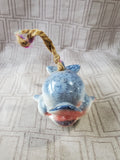 Glazed Pottery Whale Figurine