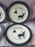 Set of 4 Bass Pro Shops Moose Silhouette Dinner Plates