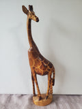 Carved Wooden Giraffe Figurine