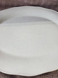White and Black Speckled Ceramic Oblong Serving Platter