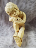Signed Dave Grossman "Contemplating Boy" Sculpture