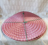 Set of 4 Round Red Woven Placemats