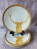 Set of 4 Threshold Melamine Reindeer Appetizer Plates