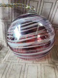 Hand Blown Purple and White Swirl Glass Ornament