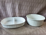 2 Piece Corning Ware "French White" Dish Lot