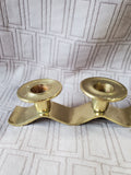 Wavy Brass Candlestick Holder