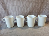 Set of 4 White Grapevine Mugs