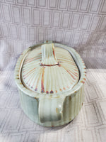 Oblong Glazed Pottery Covered Dish