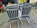 Pair of White Wooden Rocking Chairs w/Cushions