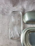 Pewter Butter Dish with Glass Insert
