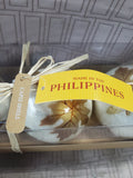 Set of 4 Capiz Shell Leaf Pattern Orbs UNOPENED