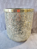 Gold Toned Mosaic Glass Vase