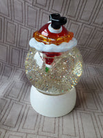 Santa Going Down the Chimney Glitter Globe WORKS