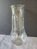 Etched Clear Glass Pitcher