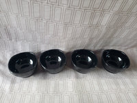 Set of 4 Black Ceramic Dessert Bowls