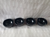 Set of 4 Black Ceramic Dessert Bowls