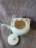 Hartley Greens & Co. Leeds Pottery Creamware Teapot and Scone Basket