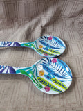 Pair of Melamine Floral Serving Spoons