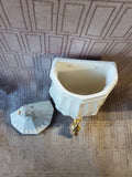 White Ceramic Wall Pocket with Decorative Spigot