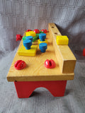Vintage Wooden Playskool Workbench with Accessories