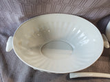 California Pottery White Soup Tureen with Ladle