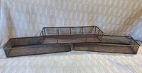 Lot of 3 Bronze Toned Metal Wire Mesh Desk Organizers