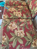 Pair of Maroon Floral Chair Cushions