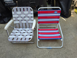 Two Low Folding Beach Chairs